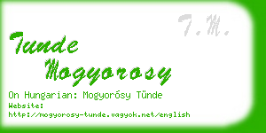 tunde mogyorosy business card